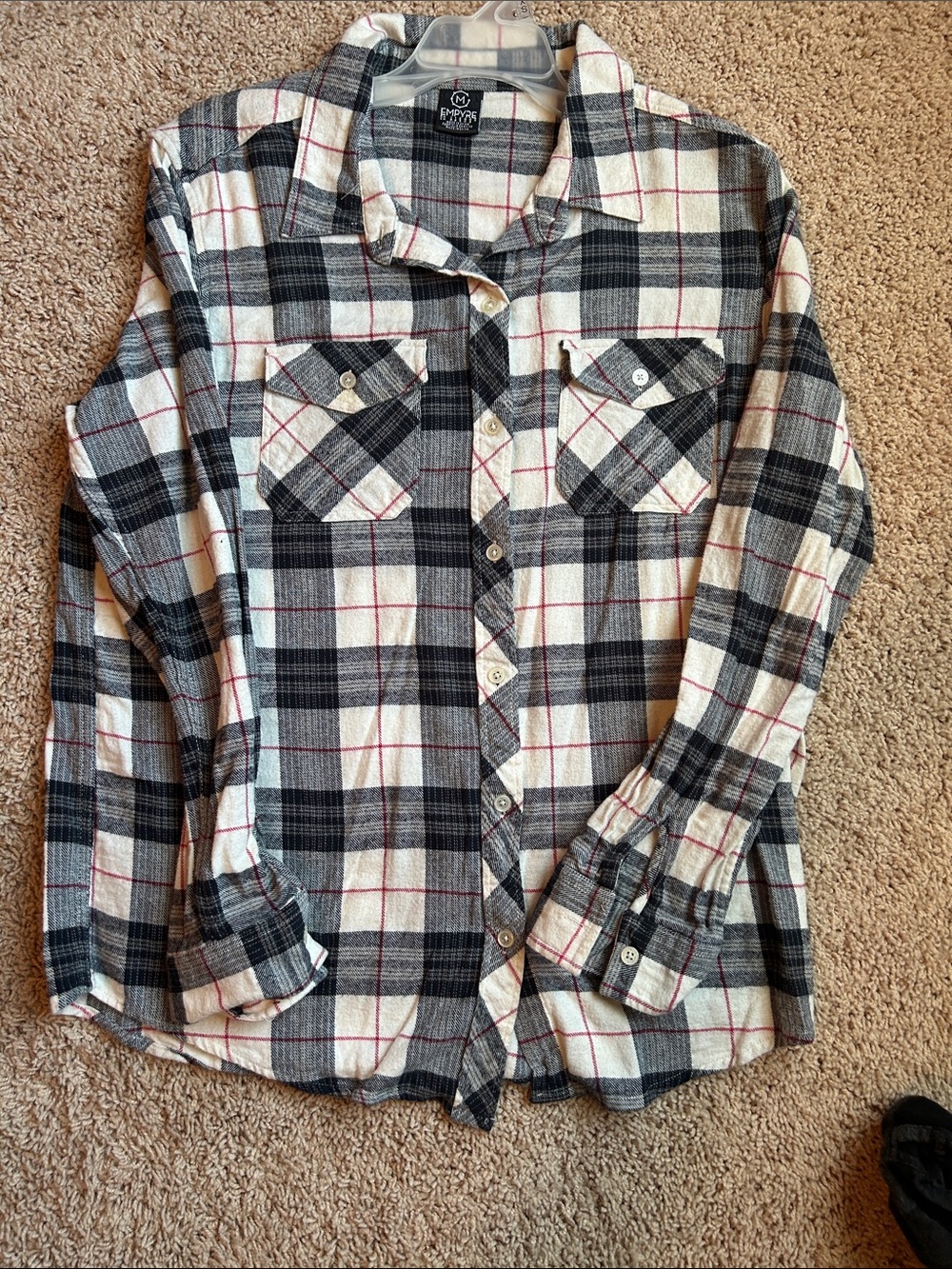 Empyre Black, White & Red Plaid Button-Up Shirt